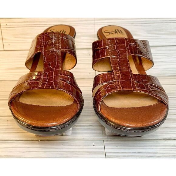 Sofft Veda Brown Snake Print Leather Heels S: 8M - Picture 4 of 8